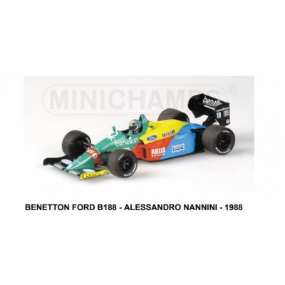 BENETTON FORD B188 - ALESSANDRO NANNINI 1988 - 1/43 SCALE - MINICHAMPS